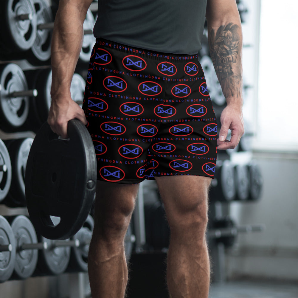 DNA Blue and Red Men's Athletic Long Shorts