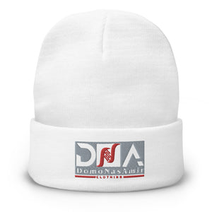 DNA Grey And Red Embroidered Beanie