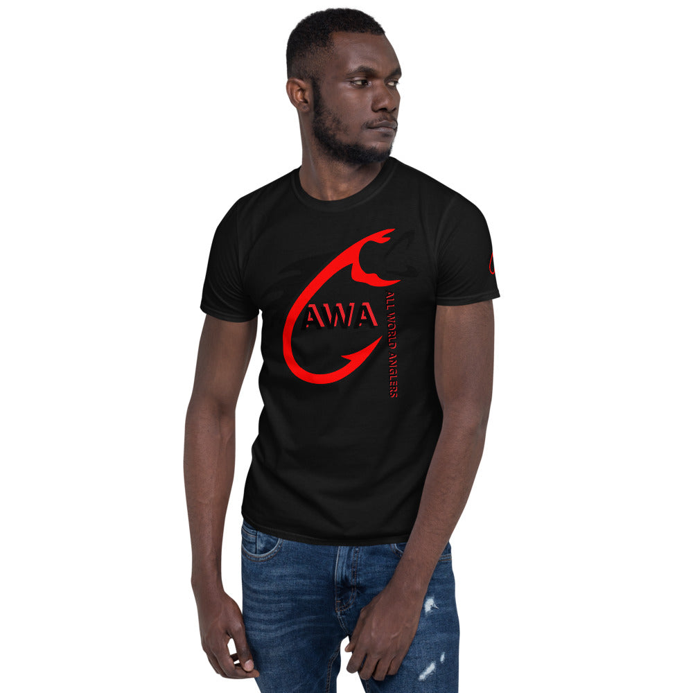 AWA All World Anglers Red/Black Short-Sleeve Unisex T-Shirt