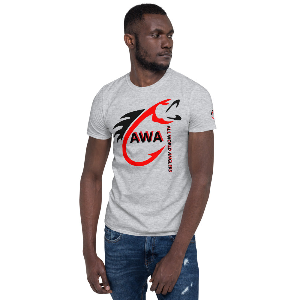 AWA All World Anglers Red/Black Short-Sleeve Unisex T-Shirt