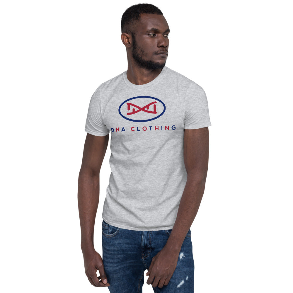 New DNA Brand Blue and Red Short-Sleeve Unisex T-Shirt