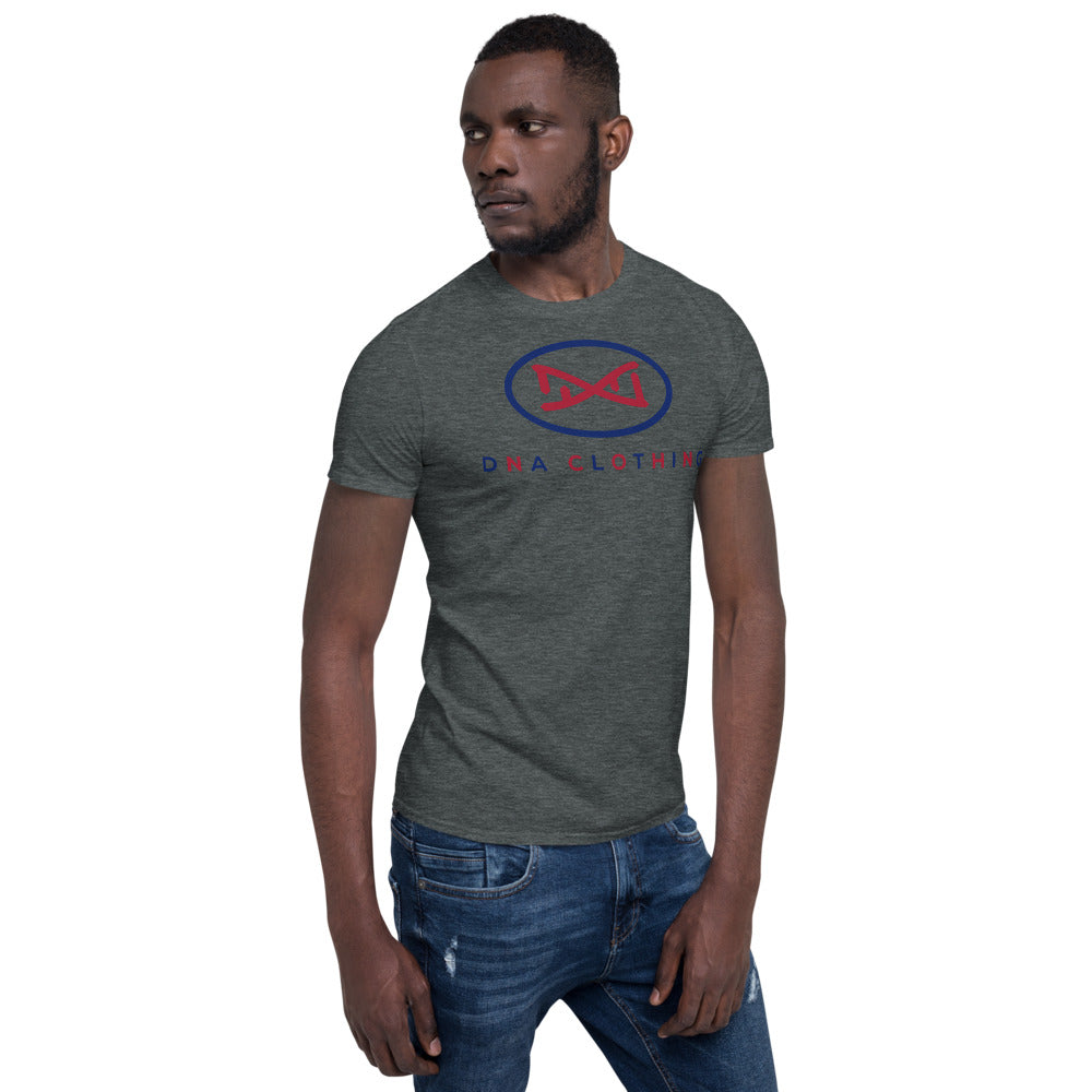 New DNA Brand Blue and Red Short-Sleeve Unisex T-Shirt