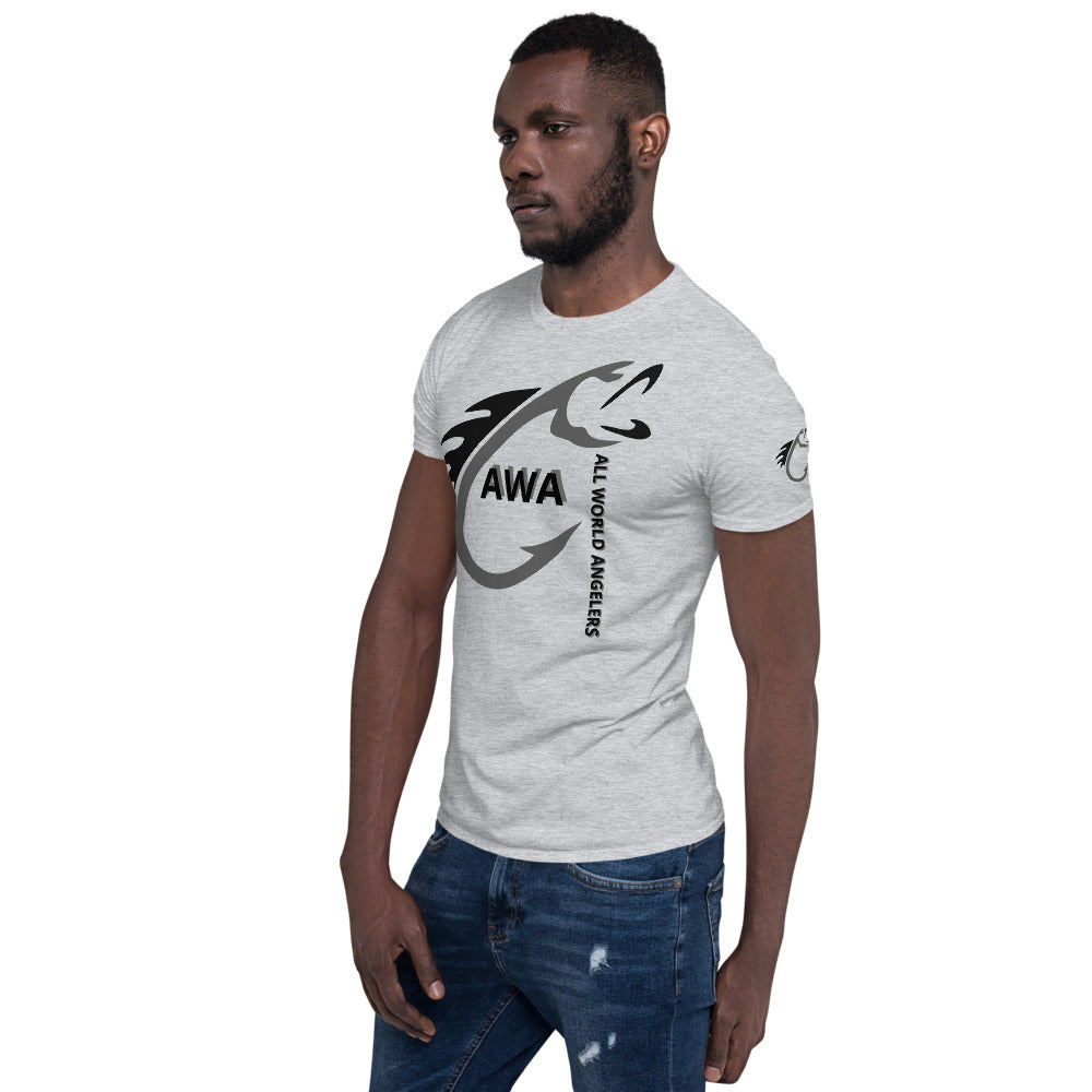 AWA All World Anglers Grey/Black Short-Sleeve Unisex T-Shirt