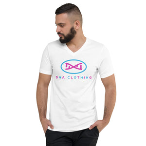 DNA Brand Pink and Powder Blue Unisex Short Sleeve V-Neck T-Shirt