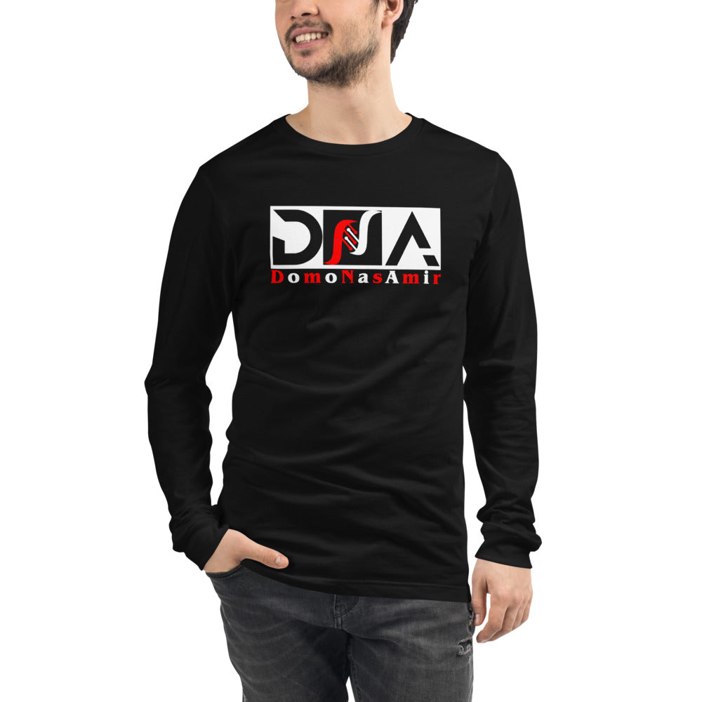 DNA White and Red Logo Unisex Long Sleeve Tee