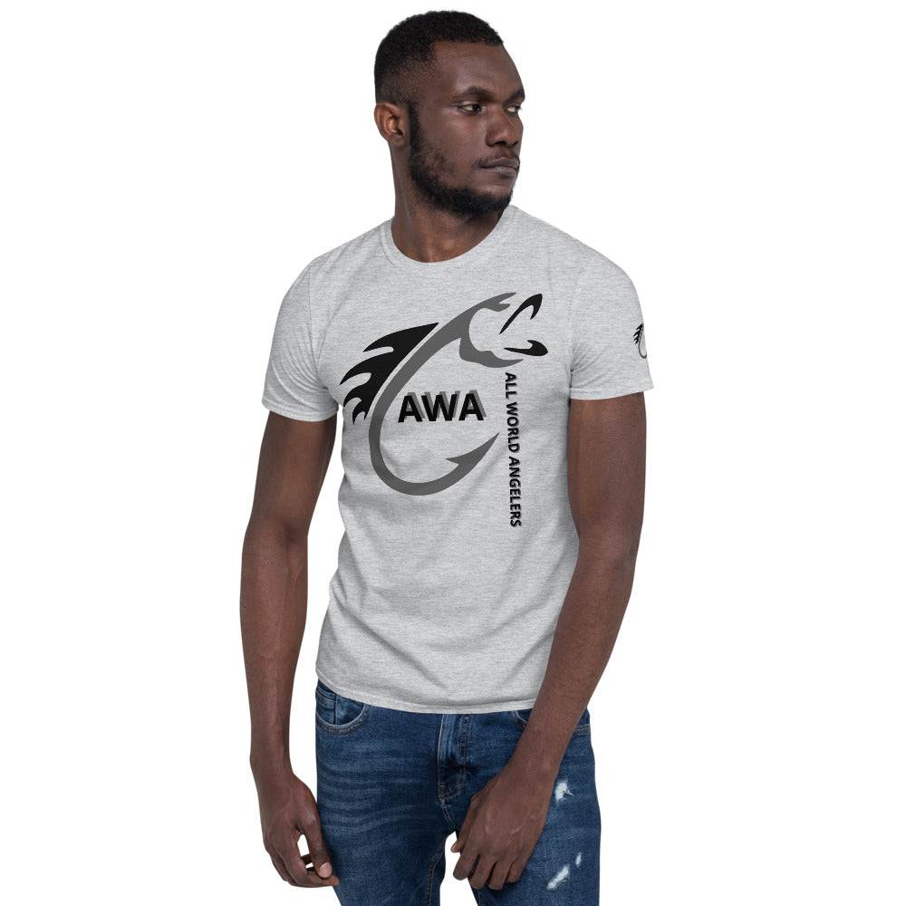 AWA All World Anglers Grey/Black Short-Sleeve Unisex T-Shirt