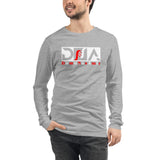 DNA White and Red Logo Unisex Long Sleeve Tee