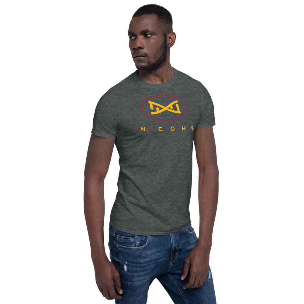 New DNA Brand Burgundy and Gold Short-Sleeve Unisex T-Shirt