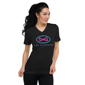 DNA Brand Pink and Powder Blue Unisex Short Sleeve V-Neck T-Shirt
