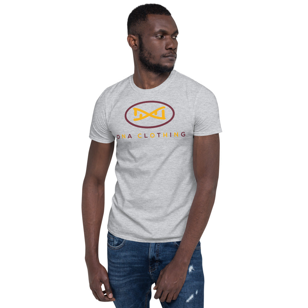 New DNA Brand Burgundy and Gold Short-Sleeve Unisex T-Shirt